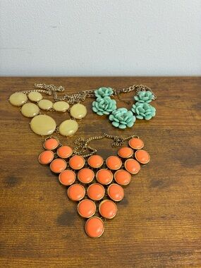 Lot of 3 Y2K Style Statement Necklaces | Bold Color Jewelry Set
